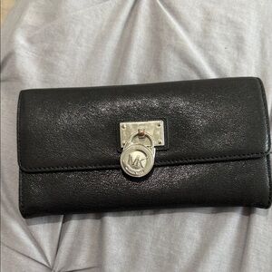 Michael Kors Black Leather Clutch Wallet